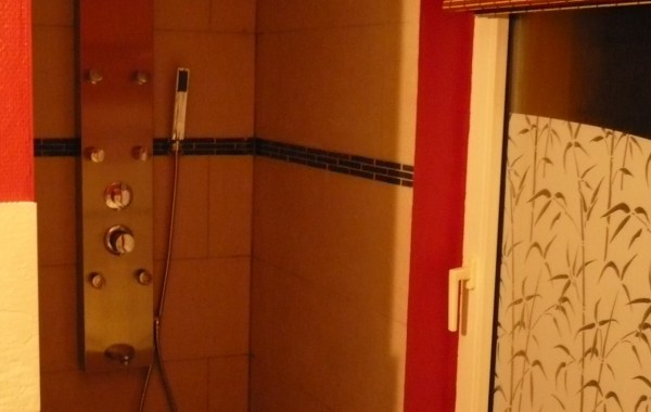 Salle de bain, douche italienne, faïence, construction maison, Virton, Province Luxembourg, Belgique